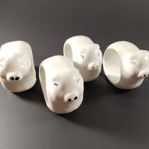 Antique Napkin Holders Razorback Pig Collectors Item Holiday Dinnerware